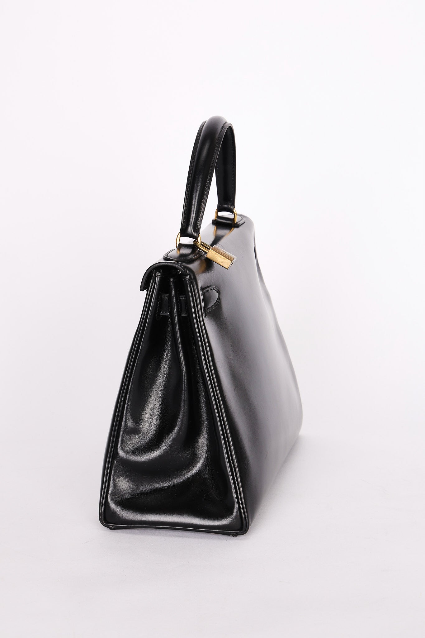 Hermès Kelly 28 Noir Box Retourne 1987 GHW