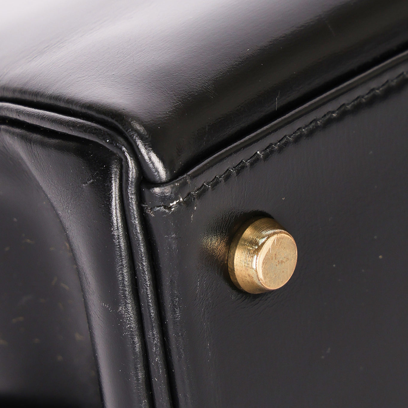 Hermès Kelly 28 Noir Box Retourne 1987 GHW
