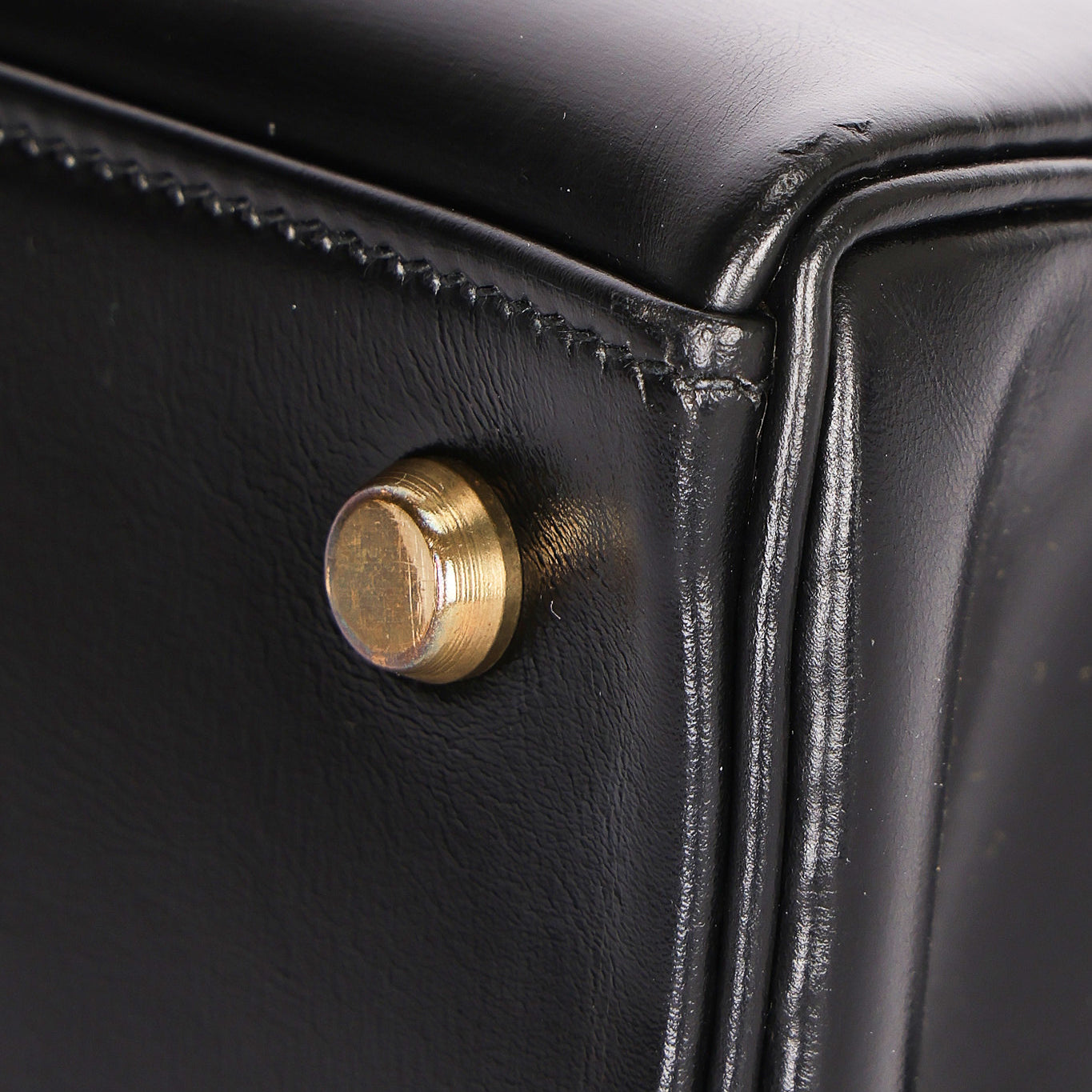 Hermès Kelly 28 Noir Box Retourne 1987 GHW