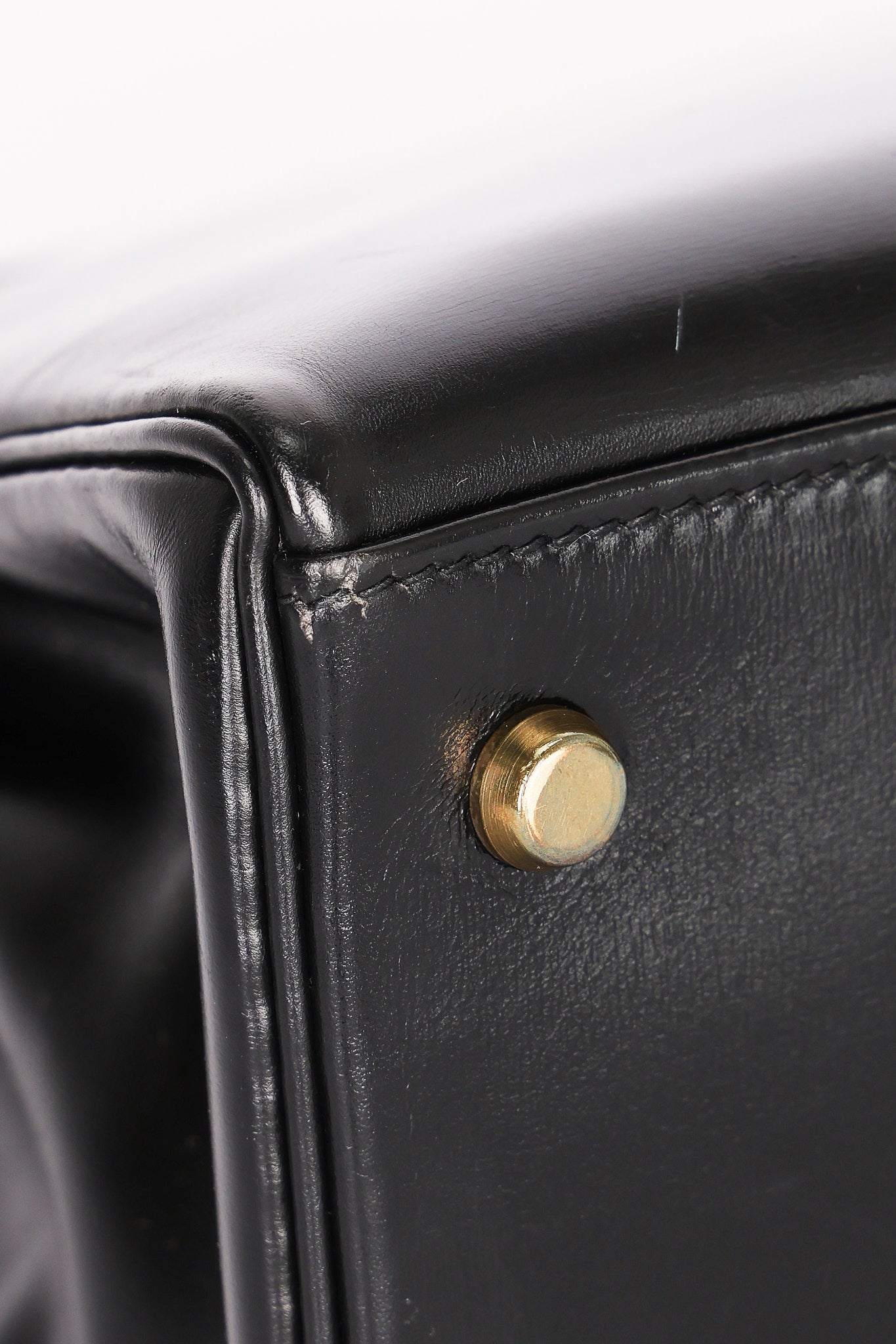 Hermès Kelly 28 Noir Box Retourne 1987 GHW