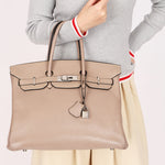Hermès Birkin 35 Gris Tourterelle Clemence 2001 PHW