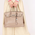 Hermès Birkin 35 Gris Tourterelle Clemence 2001 PHW