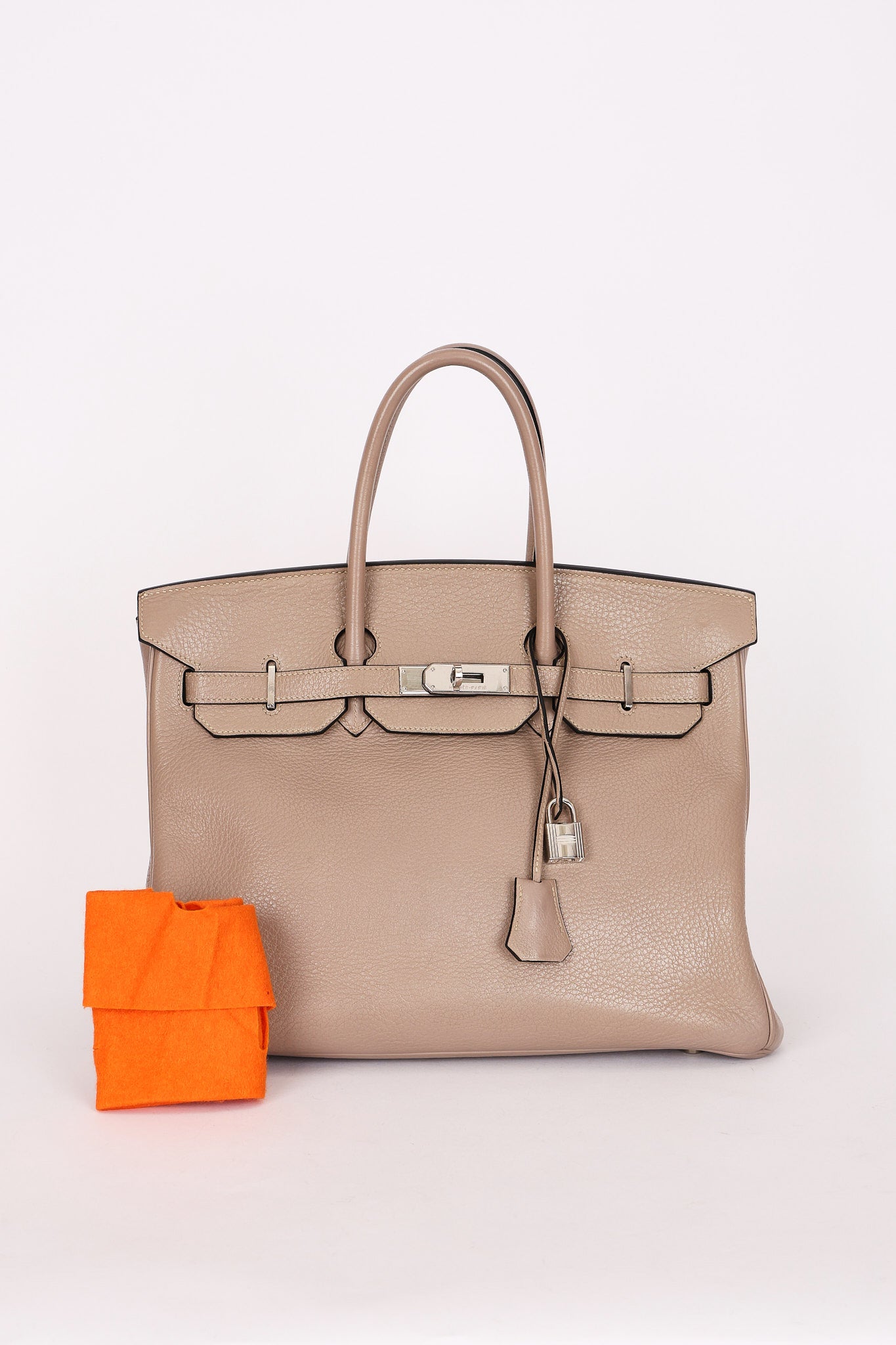 Hermès Birkin 35 Gris Tourterelle Clemence 2001 PHW