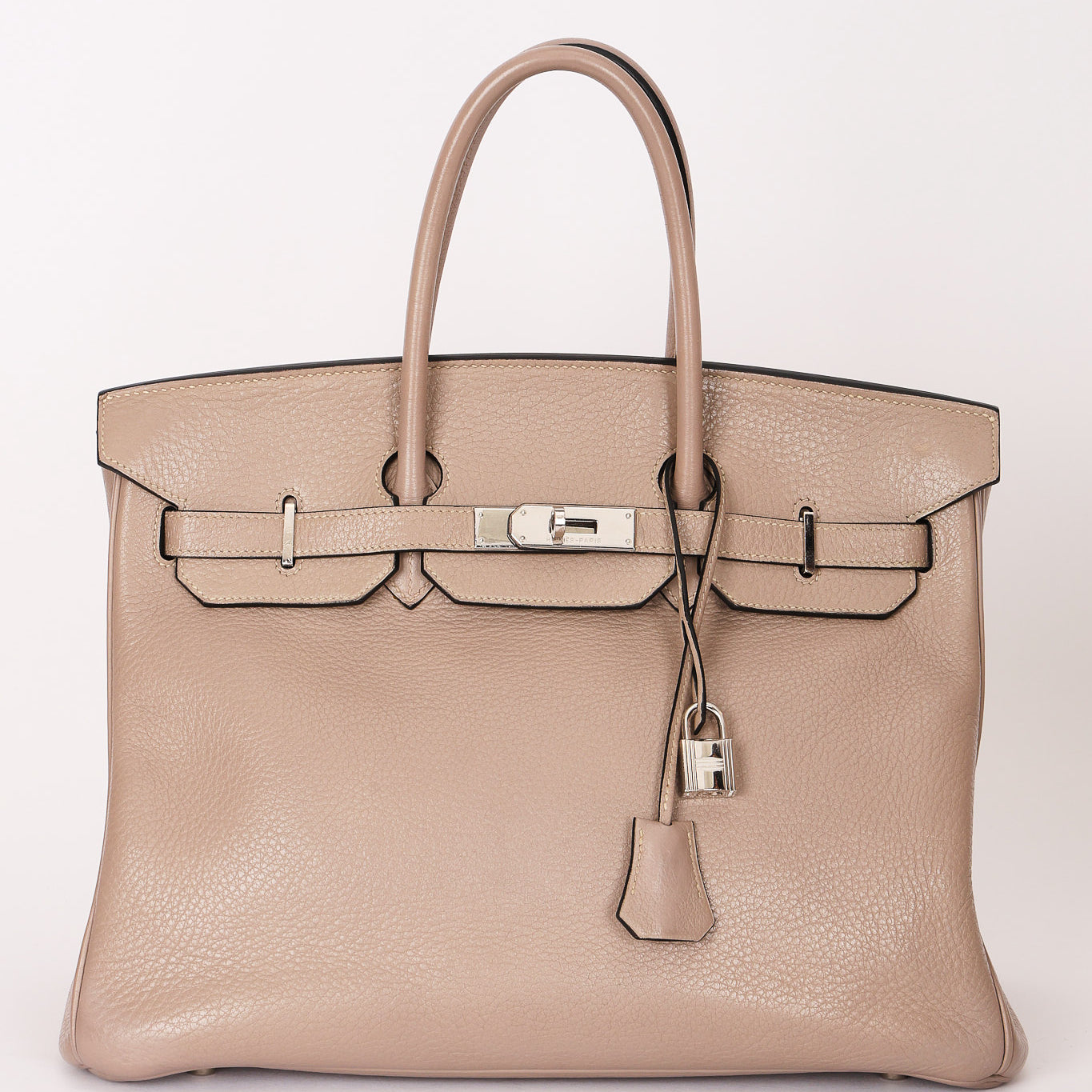Hermès Birkin 35 Gris Tourterelle Clemence 2001 PHW