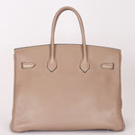 Hermès Birkin 35 Gris Tourterelle Clemence 2001 PHW
