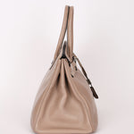 Hermès Birkin 35 Gris Tourterelle Clemence 2001 PHW