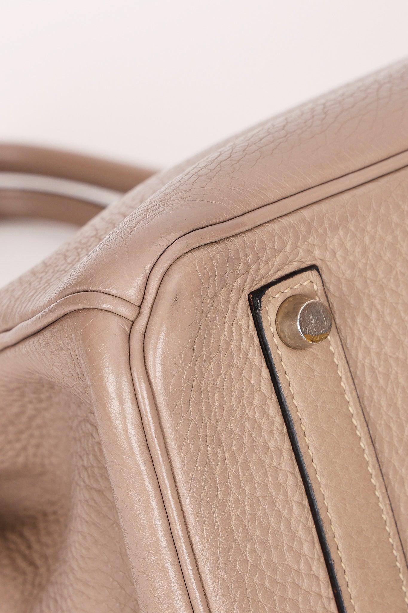 Hermès Birkin 35 Gris Tourterelle Clemence 2001 PHW