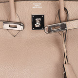 Hermès Birkin 35 Gris Tourterelle Clemence 2001 PHW