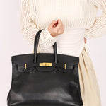 Hermès Birkin 35 Noir Clemence 2002 GHW