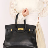 Hermès Birkin 35 Noir Clemence 2002 GHW
