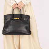 Hermès Birkin 35 Noir Clemence 2002 GHW