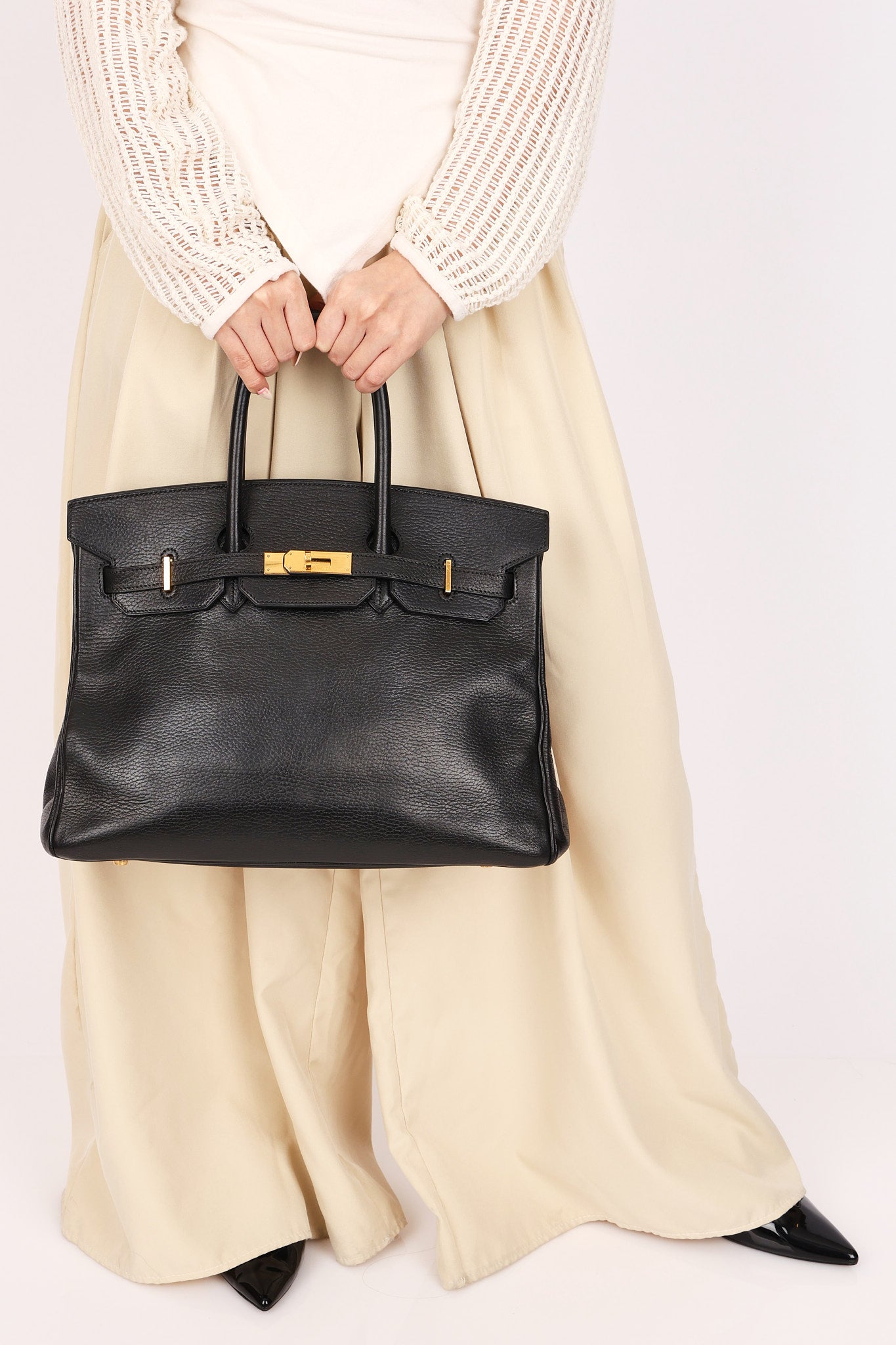 Hermès Birkin 35 Noir Clemence 2002 GHW