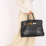 Hermès Birkin 35 Noir Clemence 2002 GHW
