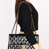 Chanel Jumbo Classic Single Flap Black Patent 1997 24K GP