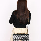 Chanel Jumbo Classic Single Flap Black Patent 1997 24K GP