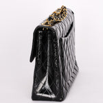 Chanel Jumbo Classic Single Flap Black Patent 1997 24K GP