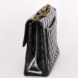 Chanel Jumbo Classic Single Flap Black Patent 1997 24K GP