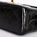 Chanel Jumbo Classic Single Flap Black Patent 1997 24K GP