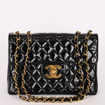 Chanel Jumbo Classic Single Flap Black Patent 24K GP