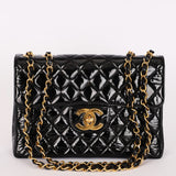 Chanel Jumbo Classic Single Flap Black Patent 24K GP
