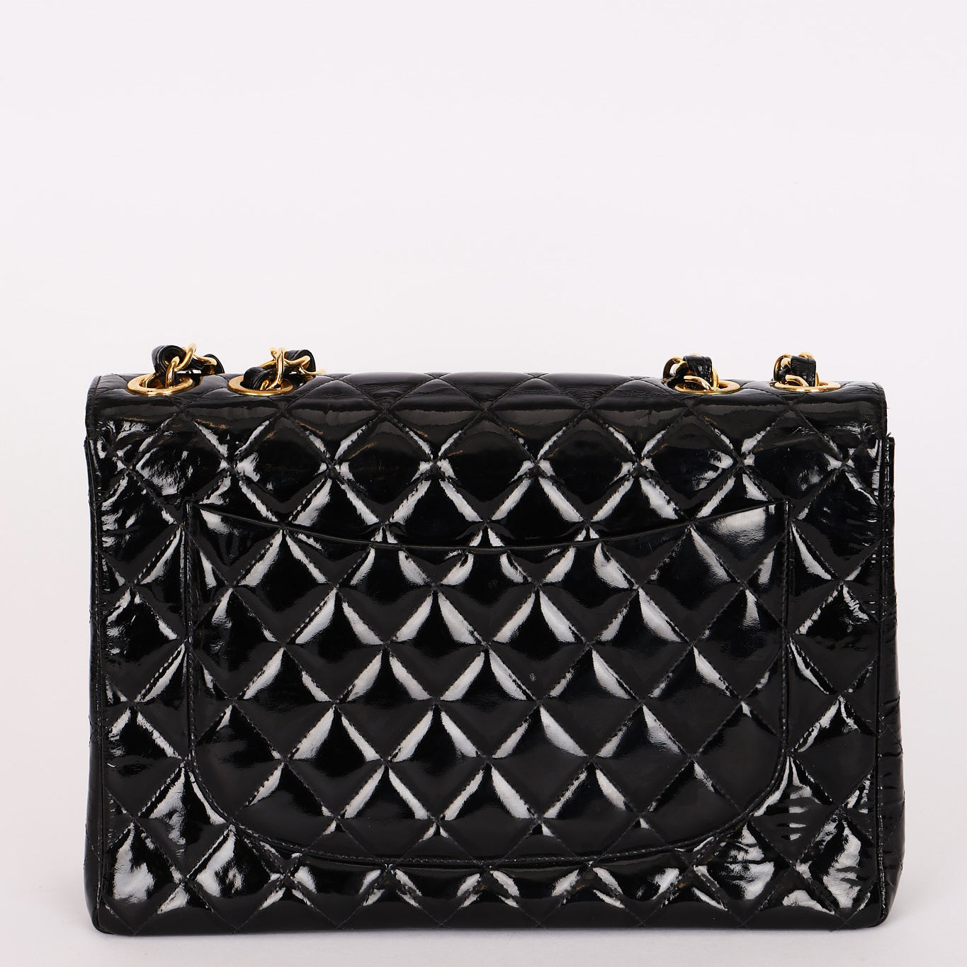 Chanel Jumbo Classic Single Flap Black Patent 24K GP