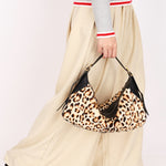 Celine Medium Romy Leopard Print Ponyhair Shoulder Bag
