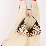 Celine Medium Romy Leopard Print Ponyhair Shoulder Bag