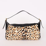 Celine Medium Romy Leopard Print Ponyhair Shoulder Bag