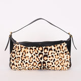 Celine Medium Romy Leopard Print Ponyhair Shoulder Bag