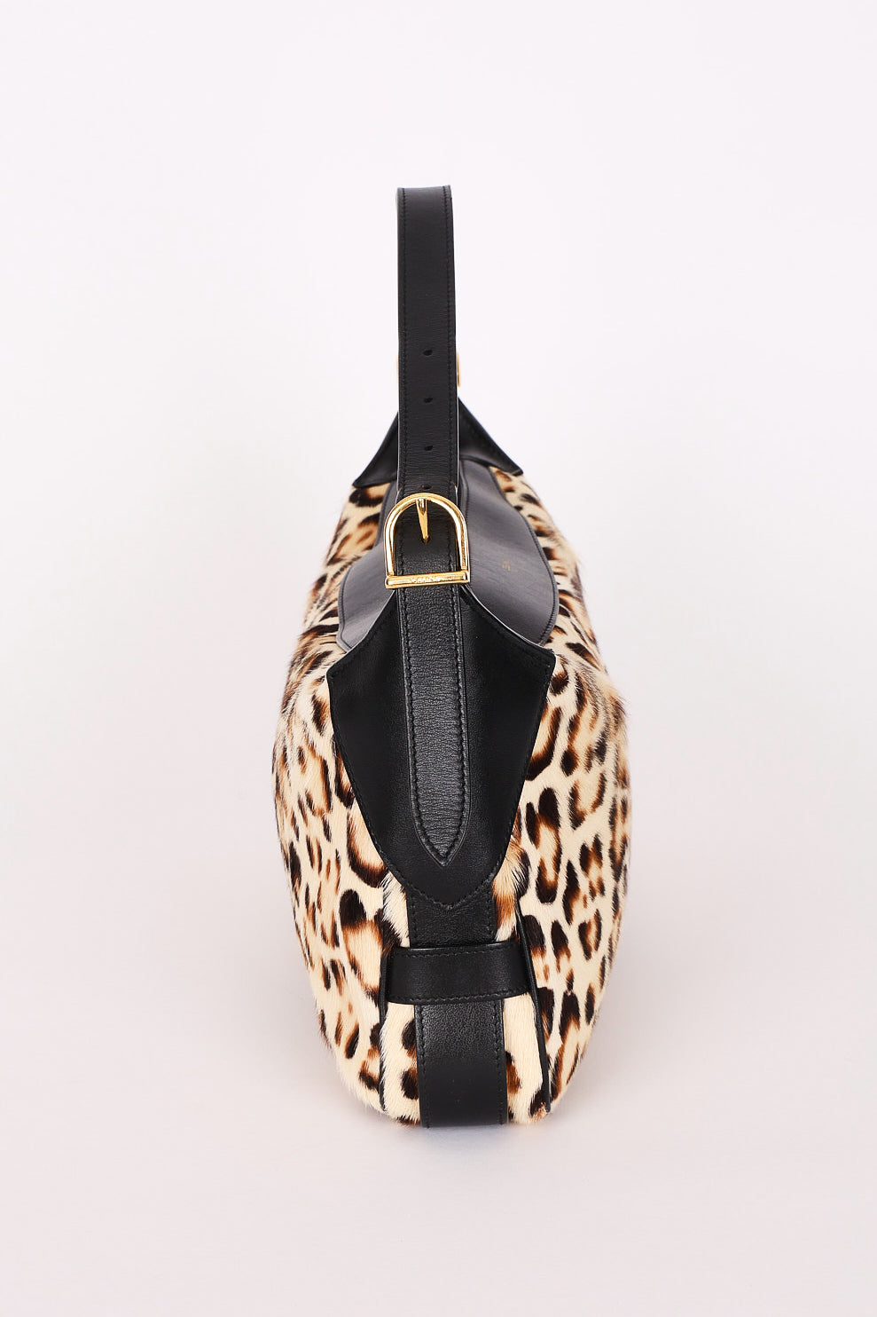 Celine Medium Romy Leopard Print Ponyhair Shoulder Bag