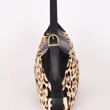 Celine Medium Romy Leopard Print Ponyhair Shoulder Bag
