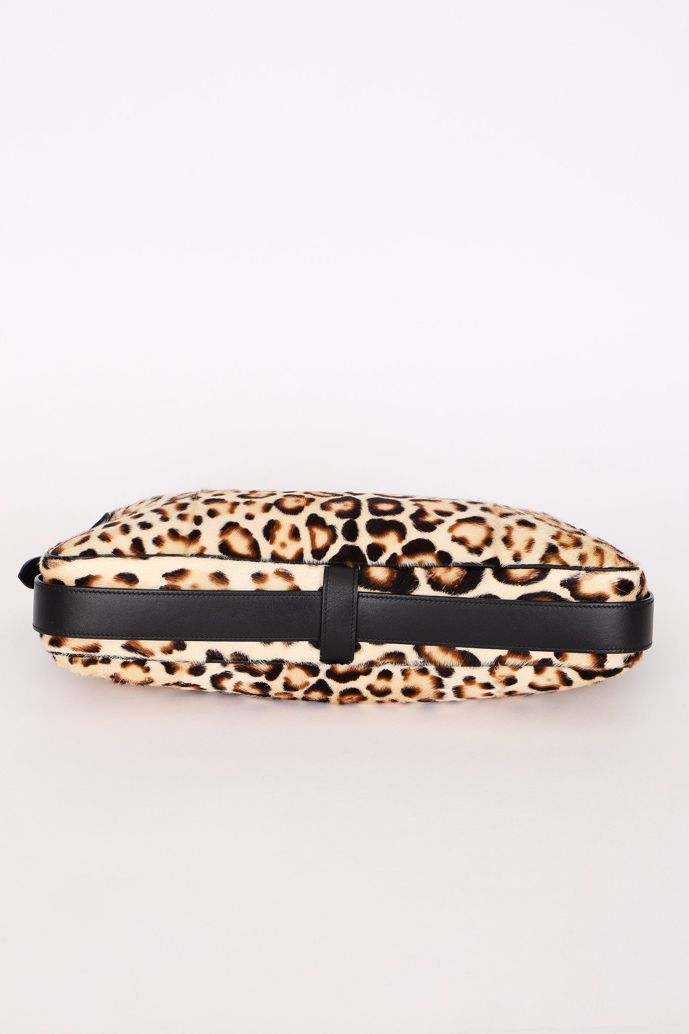 Celine Medium Romy Leopard Print Ponyhair Shoulder Bag