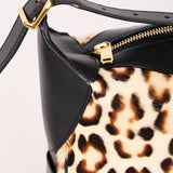 Celine Medium Romy Leopard Print Ponyhair Shoulder Bag