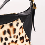 Celine Medium Romy Leopard Print Ponyhair Shoulder Bag