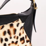 Celine Medium Romy Leopard Print Ponyhair Shoulder Bag