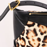 Celine Medium Romy Leopard Print Ponyhair Shoulder Bag