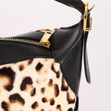 Celine Medium Romy Leopard Print Ponyhair Shoulder Bag