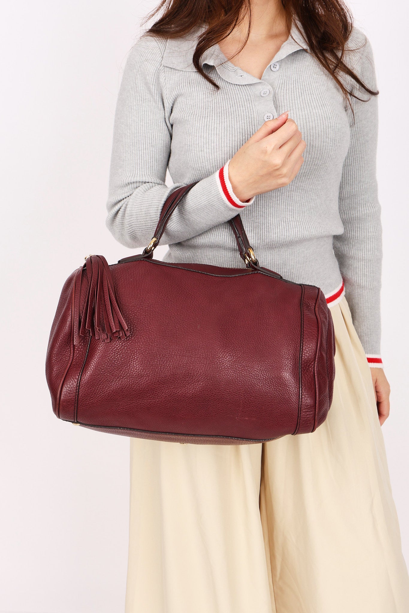 Gucci Soho Boston Bag Bordeaux