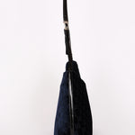 Gucci Monogram Velvet Shoulder Bag Navy