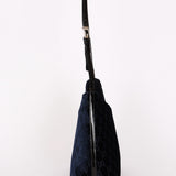 Gucci Monogram Velvet Shoulder Bag Navy