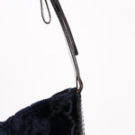 Gucci Monogram Velvet Shoulder Bag Navy