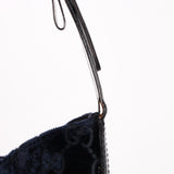 Gucci Monogram Velvet Shoulder Bag Navy