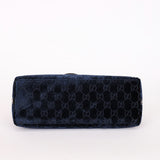 Gucci Monogram Velvet Shoulder Bag Navy