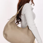 Prada Vitello Daino Hobo Gray