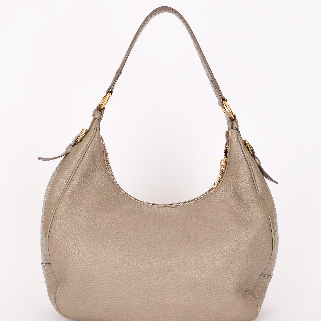 Prada Vitello Daino Hobo Gray