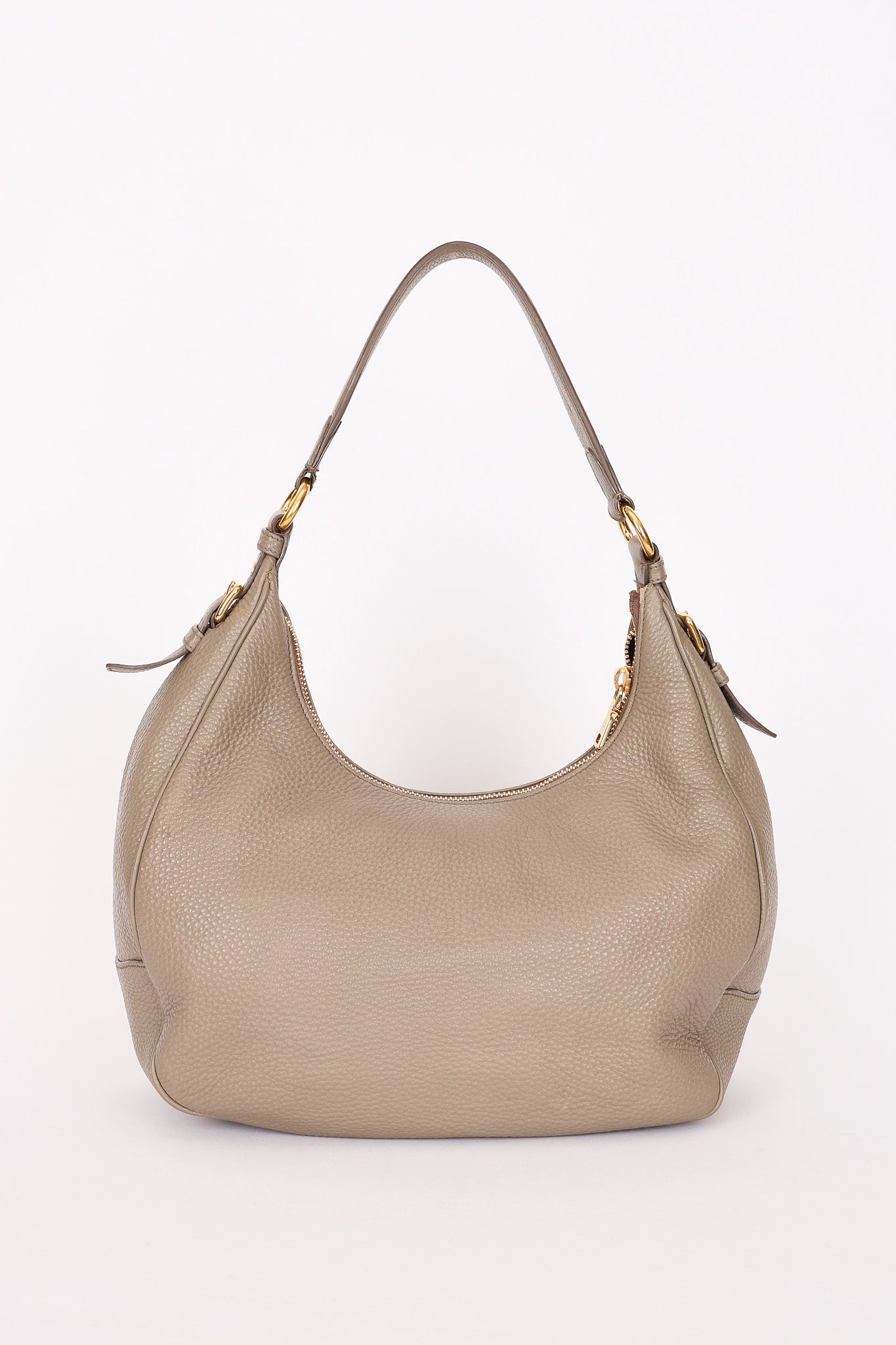 Prada Vitello Daino Hobo Gray