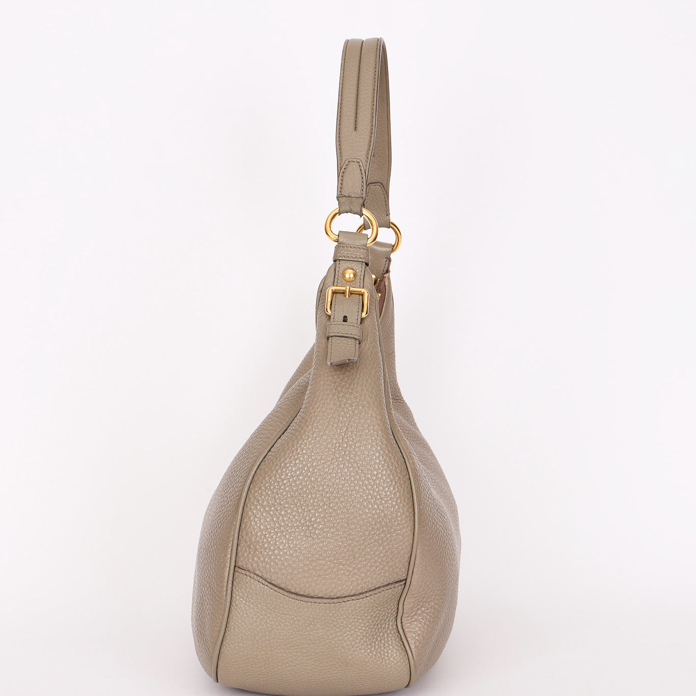 Prada Vitello Daino Hobo Gray
