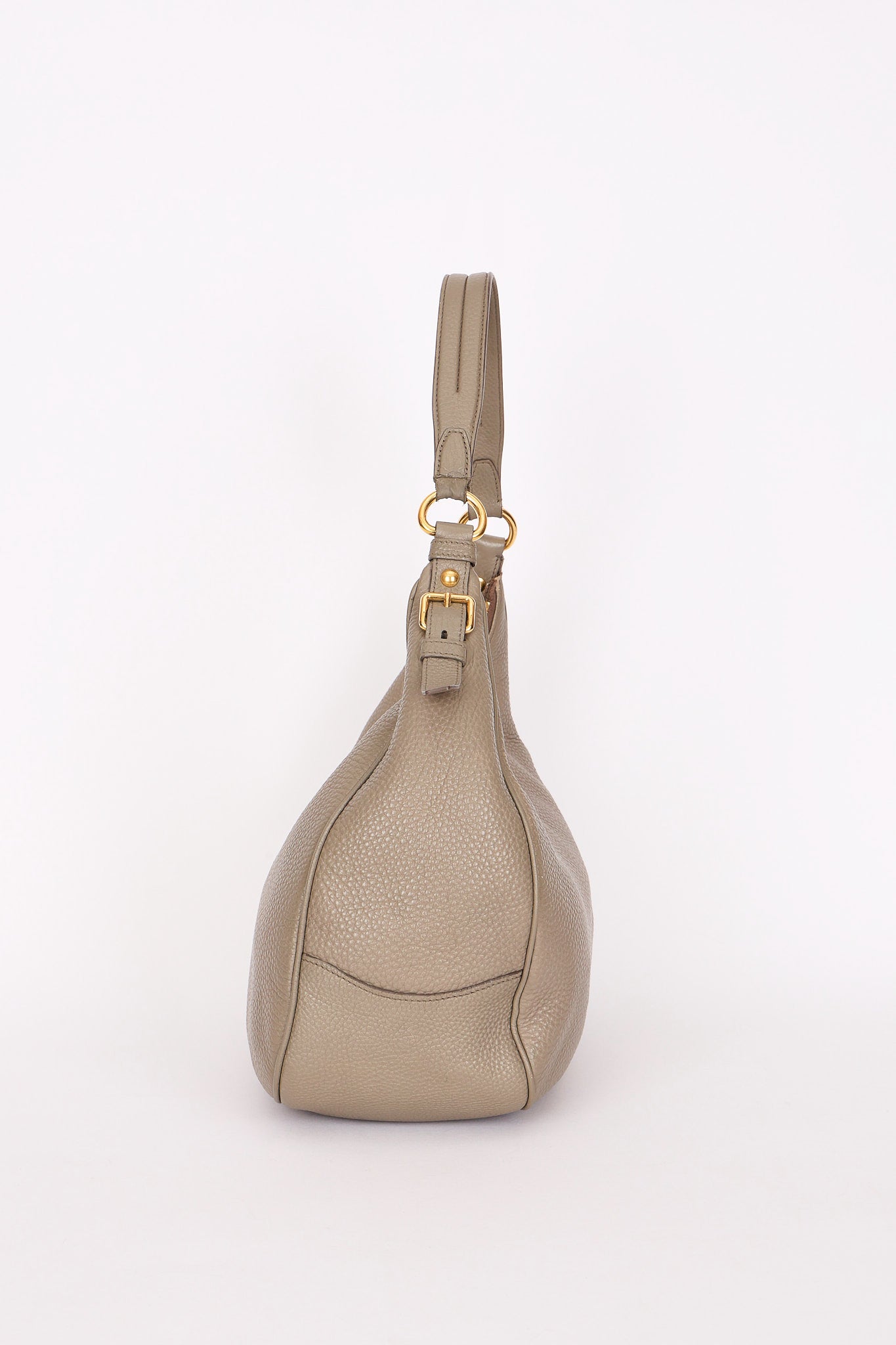 Prada Vitello Daino Hobo Gray