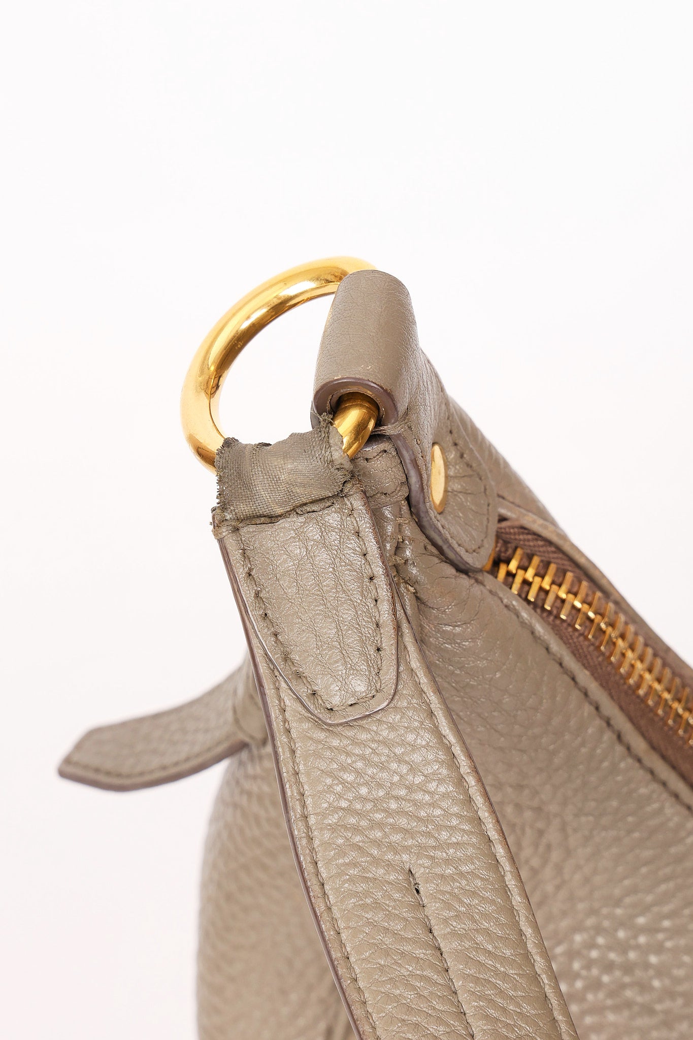 Prada Vitello Daino Hobo Gray