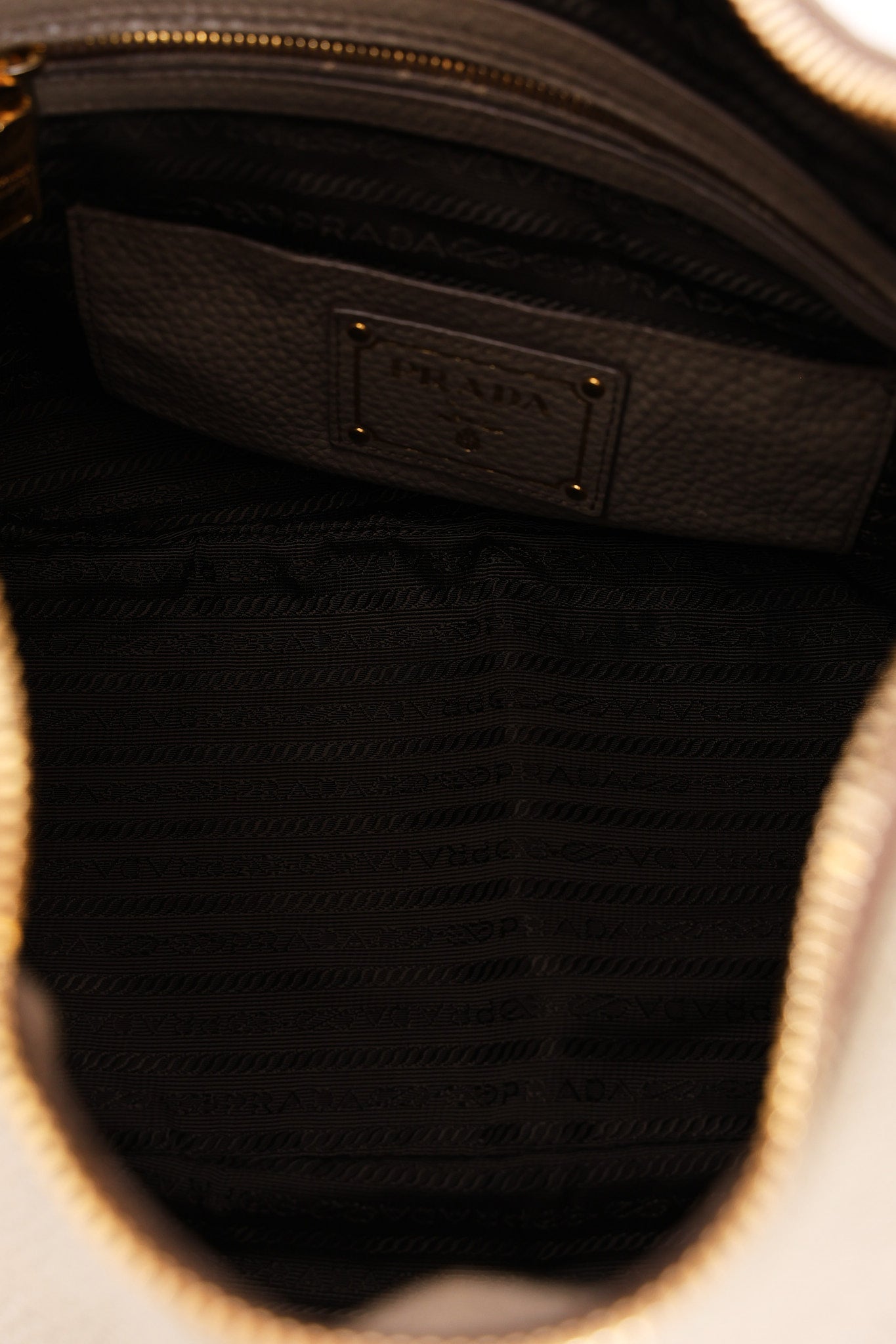 Prada Vitello Daino Hobo Gray